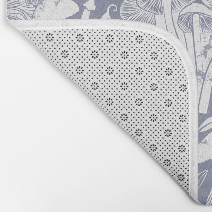 Delicious Autumn botanical poison IV // blue grey background Bath Mat Gallery Image 2