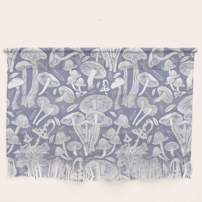 Delicious Autumn botanical poison IV // blue grey background Wall Hanging Gallery Image 1