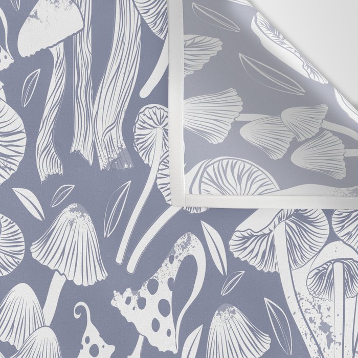 Delicious Autumn botanical poison IV // blue grey background Wall Tapestry Gallery Image 3