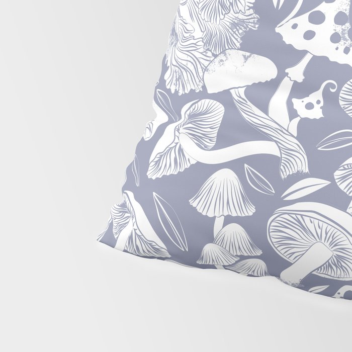 Delicious Autumn botanical poison IV // blue grey background Pillow Sham Gallery Image 4
