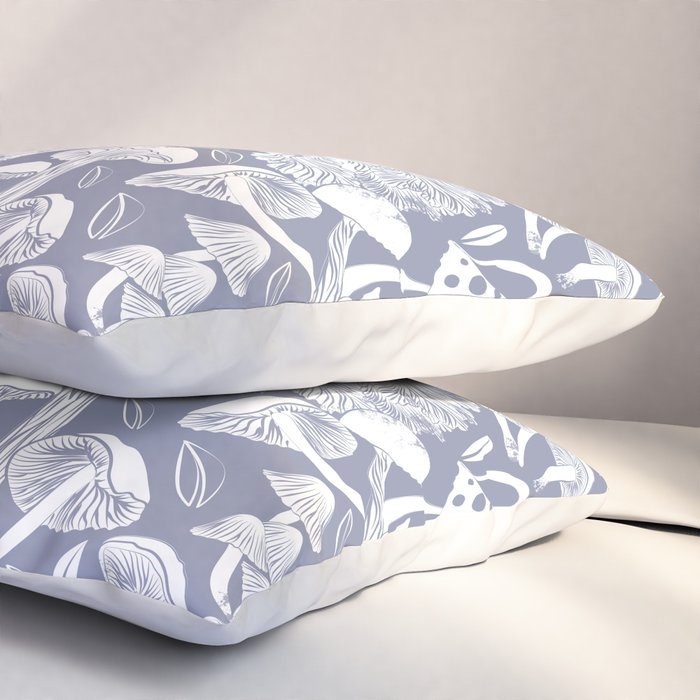 Delicious Autumn botanical poison IV // blue grey background Pillow Sham Gallery Image 3