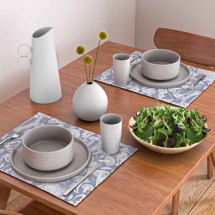 Delicious Autumn botanical poison IV // blue grey background Placemat Gallery Image 2