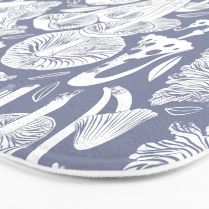 Delicious Autumn botanical poison IV // blue grey background Bath Mat Gallery Image 3