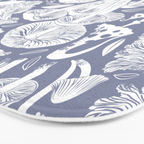 Delicious Autumn botanical poison IV // blue grey background Bath Mat Gallery Image 3