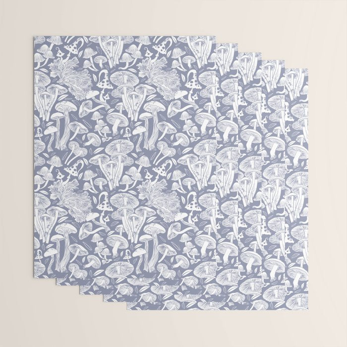 Delicious Autumn botanical poison IV // blue grey background Wrapping Paper Gallery Image 3