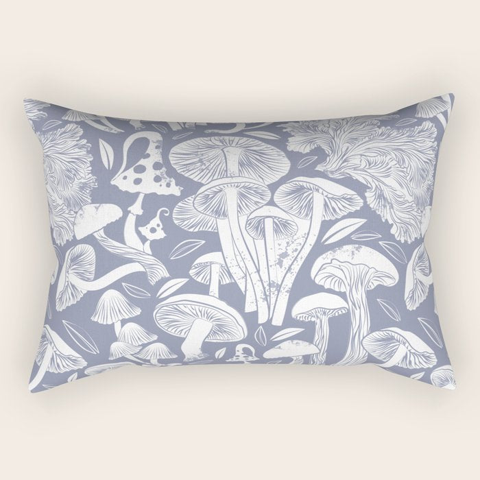 Delicious Autumn botanical poison IV // blue grey background Rectangular Pillow Gallery Image 1