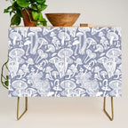 Delicious Autumn botanical poison IV // blue grey background Credenza Gallery Image 1