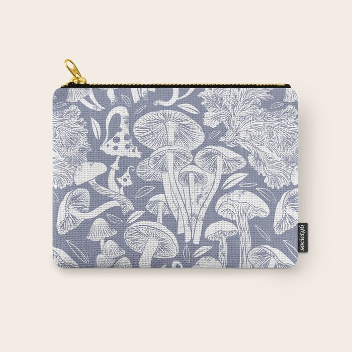 Delicious Autumn botanical poison IV // blue grey background Carry All Pouch Gallery Image 1