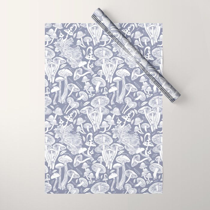 Delicious Autumn botanical poison IV // blue grey background Wrapping Paper Gallery Image 1