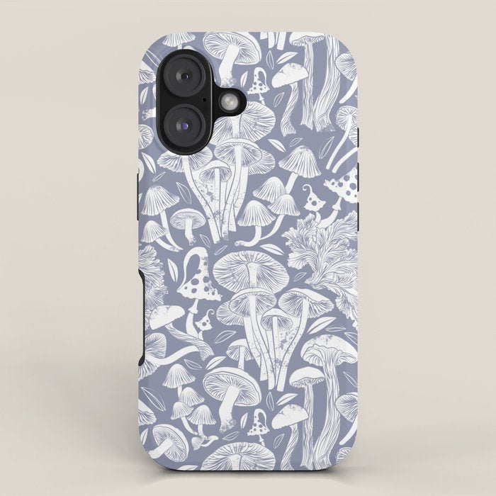 Delicious Autumn botanical poison IV // blue grey background iPhone Case Gallery Image 1