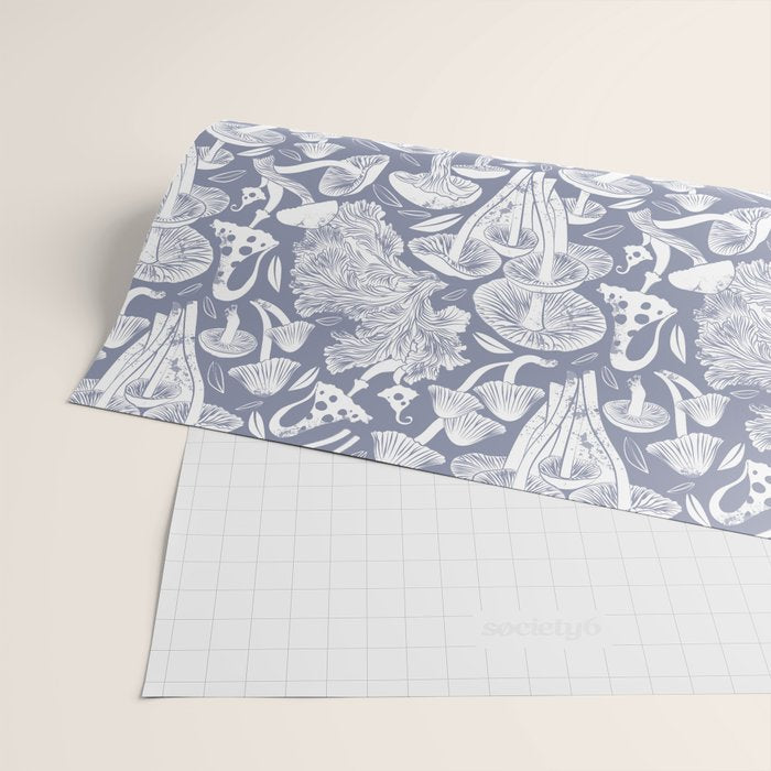 Delicious Autumn botanical poison IV // blue grey background Wrapping Paper Gallery Image 2