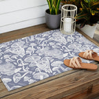 Delicious Autumn botanical poison IV // blue grey background Outdoor Rug Gallery Image 2