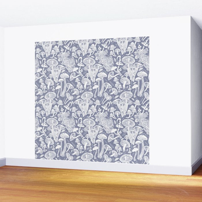 Delicious Autumn botanical poison IV // blue grey background Wall Mural Gallery Image 2