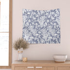 Delicious Autumn botanical poison IV // blue grey background Wall Tapestry Gallery Image 2