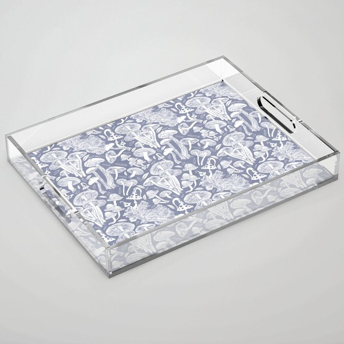 Delicious Autumn botanical poison IV // blue grey background Acrylic Tray Gallery Image 1