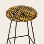 Feather Ikat - Marigold and black Stool Gallery Image 2