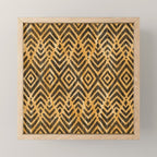 Feather Ikat - Marigold and black Mini Art Print Gallery Image 1
