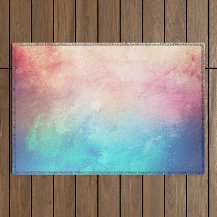 Fire and Ice - Watercolor Painting Outdoor Rug Gallery Image 1