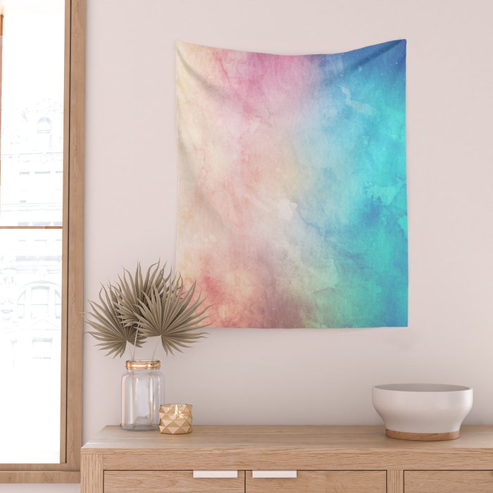 Fire and Ice - Watercolor Painting Wall Tapestry Gallery Image 2