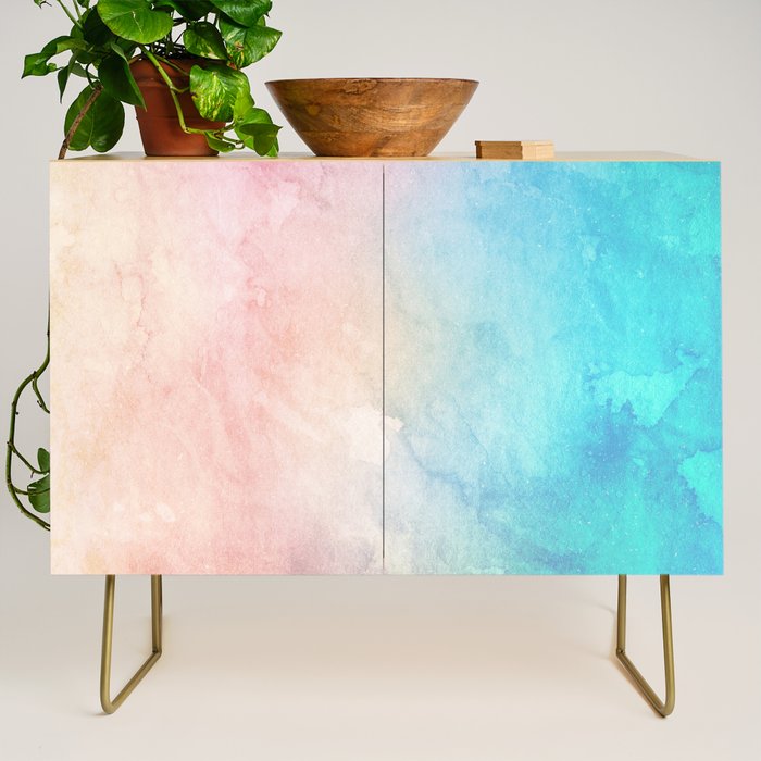 Fire and Ice - Watercolor Painting Credenza Gallery Image 1