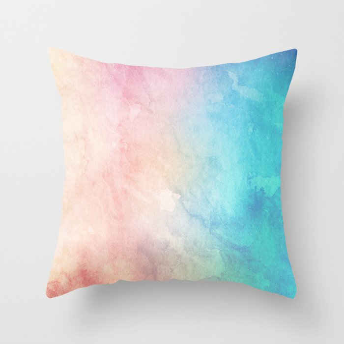 Fire and Ice - Watercolor Painting Throw Pillow Gallery Image 1
