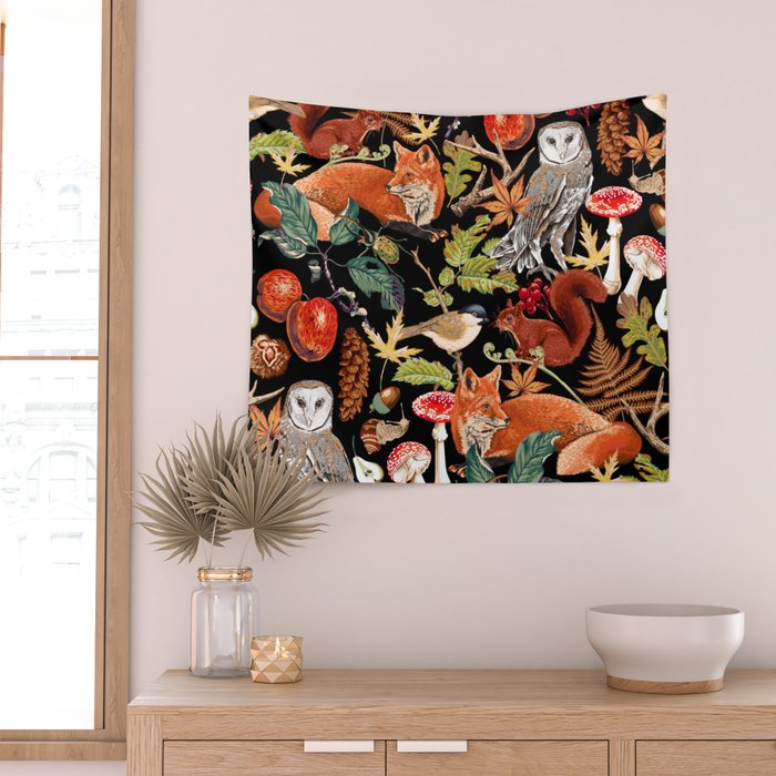 AUTUMN WOODLAND Wall Tapestry Gallery Image 2