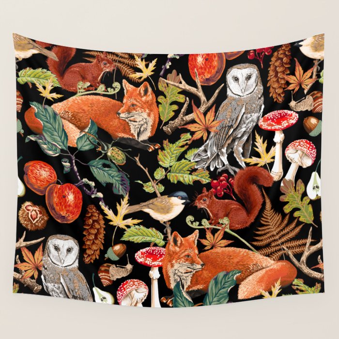 AUTUMN WOODLAND Wall Tapestry Gallery Image 4