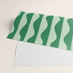 Retro Wavy Lines Pattern in Green Wrapping Paper Gallery Image 2