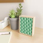 Retro Wavy Lines Pattern in Green Mini Art Print Gallery Image 2