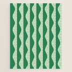 Retro Wavy Lines Pattern in Green Jigsaw Puzzle Gallery Image 1