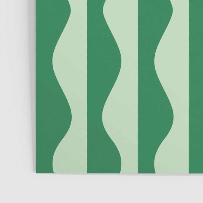 Retro Wavy Lines Pattern in Green Poster Gallery Image 3