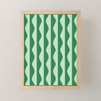 Retro Wavy Lines Pattern in Green Mini Art Print Gallery Image 1