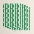 Retro Wavy Lines Pattern in Green Wrapping Paper Gallery Image 3