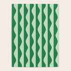 Retro Wavy Lines Pattern in Green Poster Gallery Image 4