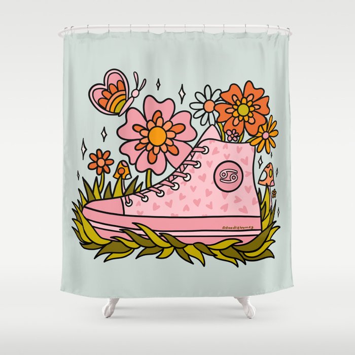 Cancer Zodiac Sneaker Shower Curtain Gallery Image 1