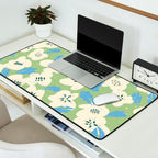 Bold flowers in my garden on chalky green Desk Mat Gallery Image 2