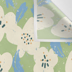 Bold flowers in my garden on chalky green Wall Tapestry Gallery Image 3