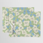 Bold flowers in my garden on chalky green Placemat Gallery Image 1