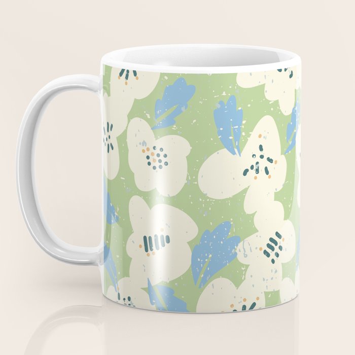 Bold flowers in my garden on chalky green Coffee Mug Gallery Image 3