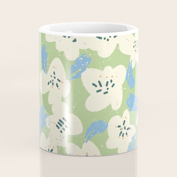 Bold flowers in my garden on chalky green Coffee Mug Gallery Image 4