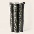 Canyon Stripe - black and cream Travel Mug Gallery Image 2