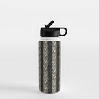 Canyon Stripe - black and cream Water Bottle Gallery Image 1
