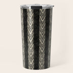 Canyon Stripe - black and cream Travel Mug Gallery Image 1