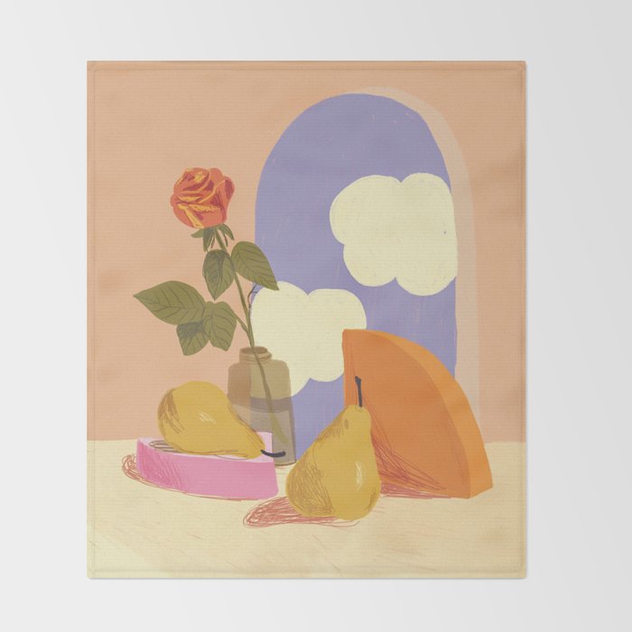 Rose and pears Throw Blanket Gallery Image 2
