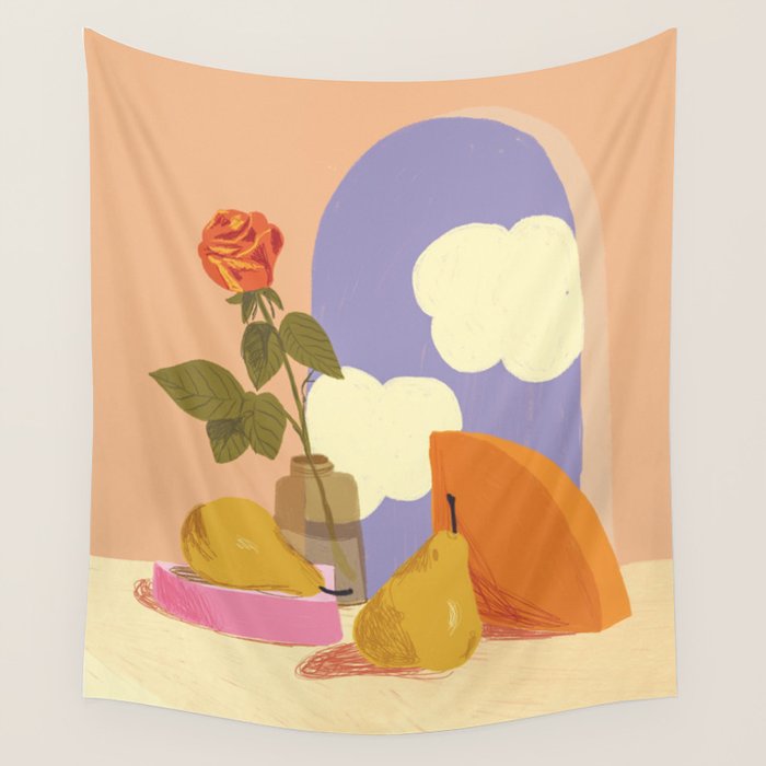 Rose and pears Wall Tapestry Gallery Image 1