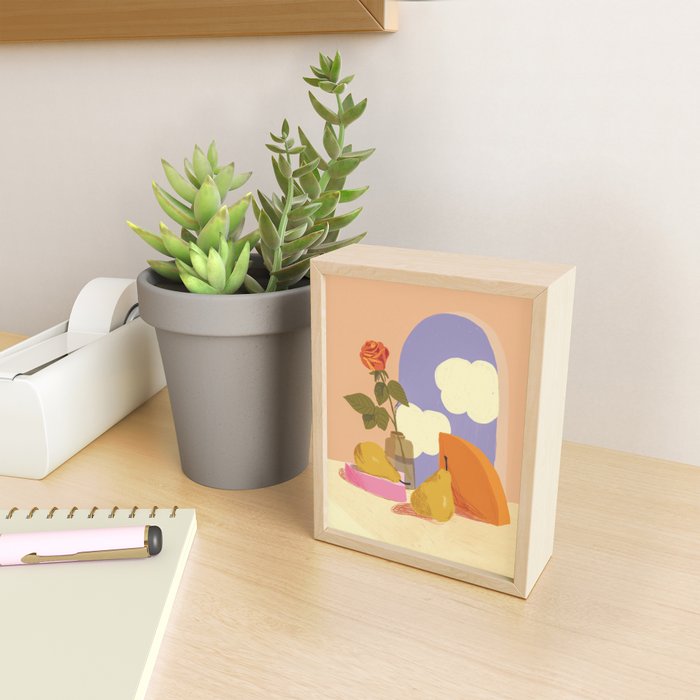 Rose and pears Mini Art Print Gallery Image 2