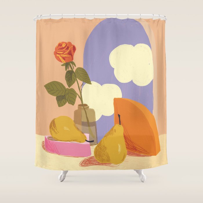 Rose and pears Shower Curtain Gallery Image 1