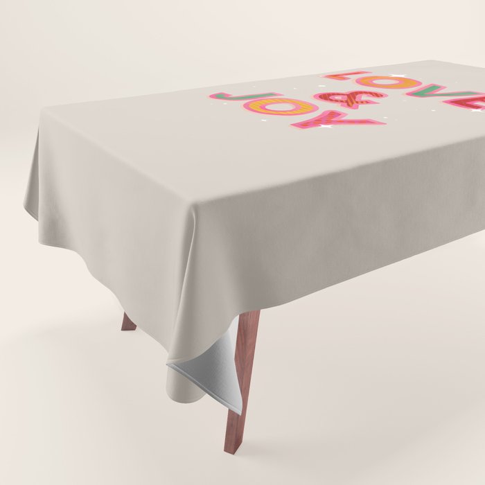 LOVE & JOY Festive Letters Tablecloth Gallery Image 1