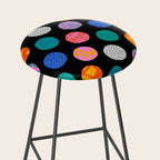 Colorful abstract art polka dot pattern Stool Gallery Image 2