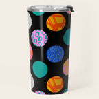 Colorful abstract art polka dot pattern Travel Mug Gallery Image 2